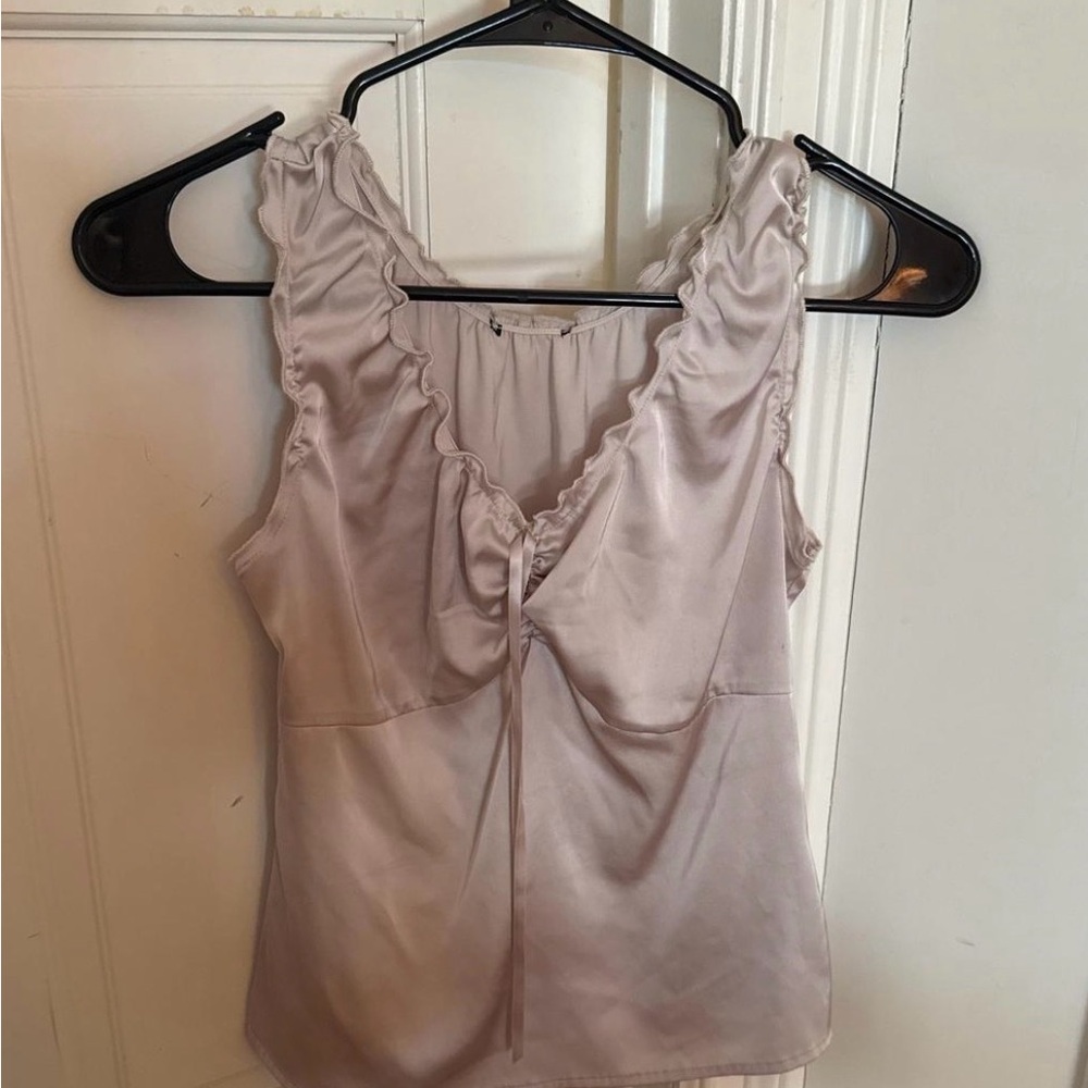 Brandy Mellvile Elegant Ruffled Cream Top